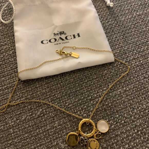Coach Gold and Cream Charm Necklace - Picture 1 of 4